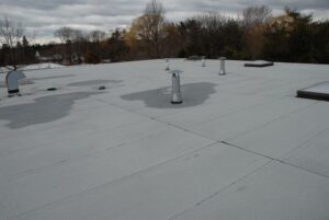 Roof membrane replacement.